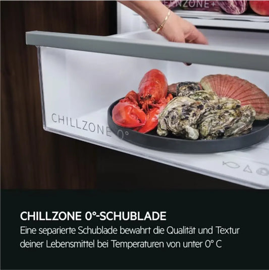 AEG RMB952D6VU / 1900 mm / Gefrierschublade unten / 522 L / TwinTech® – länger frisch / NoFrost / Farbe: Edelstahl-Look, Seiten grau