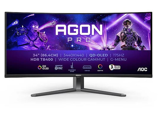 AOC AGON PRO AG346UCD Curved Gaming-Monitor 86,36 cm (34") 34 Zoll UWQHD Monitore (0,03 ms Reaktionszeit , 175 Hz , 175 Hz nativ)